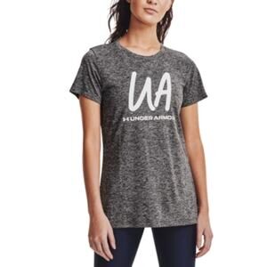 Under Armour Women's UA Tech Twist Script Short Sleeve T-Shirt Gray, Small - NWT